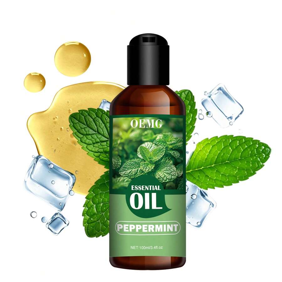 30ml/100ml Peppermint Essential Oil, Gentle And Long-Lasting Plant Fragrance, Suitable For Face, Hair And Body, Can Be Used In Diffusers And Massage, Portable Bottle, Perfect For Home, Car And Travel, Ideal Holiday Gift - Mint - View 1