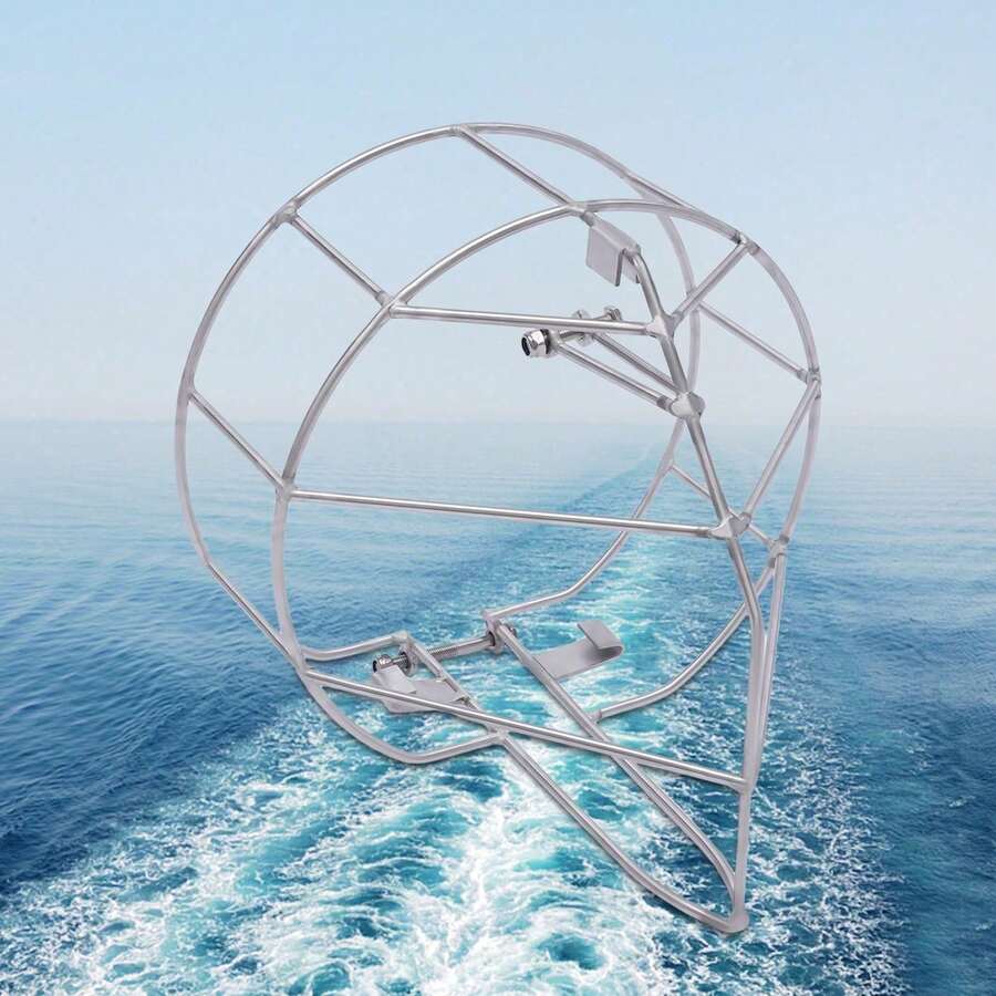 Outboard Propeller Stainless Steel Protective Cover Outboard Motor Protective Cover Sea Protective Cover Net Cover Anti-Seaweed Entanglement - White - View 1