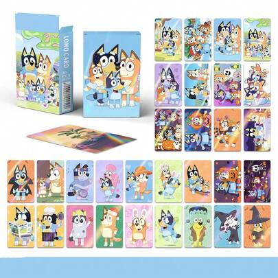 Bluey 1pc The New 2026 Bruy Laser Card Is Here! A Collection Of Popular IP Characters, Featuring Super Cute Bruy Family Designs And Laser Technology With Built-In Bling Effects. A Box Containing Multiple Patterns, Randomly Shipped, Full Of Surprises.