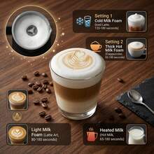 SUPERLEX Electric Milk Frother, Milk Mixer, With 4 Modes (Including Heating And Frothing Functions), 600ml Large Capacity, Stainless Steel Material Easy To Clean – Very Suitable For Use In Apartments, - 查看 10