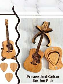 1 Set Guitar Lover's Gift - Personalized Engraved Guitar Pick, Ideal For Anniversary, Father's Day, Brother, Boyfriend, Friend - Multicolor - View 6