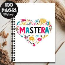 1pc Cute Hand-Drawn Heart Pattern Spiral Notebook, 100 Page High Capacity, 50 Sheets. Suitable For Work Records, Study Notes, School Daily Use. Thoughtful Gift For Graduation, Birthday, Also For Diary Writing, Daily Planning, Memo Use, Making Writing More Fun! - T - View 5