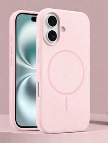Ốp lưng điện thoại silicon lỏng từ tính cho iPhone 17Promax/16/15/14/13/12/Ốp điện thoại - Màu hồng nhạt - Xem 2