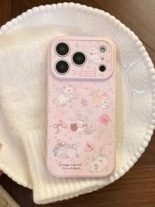 适用于 16、13、15 的 17 Pro Max 手机壳，磁吸猫咪设计，防震保护套 - 粉色 - 查看 1