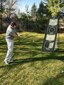 Portable Foldable Golf Firing Net, Training Net For Indoor/Outdoor Swing Practice, Golf Hitting Net With Target Area, Excellent Golf Training Tool, Ideal Gift For Golf Enthusiasts And Beginners - Grön - Visa 2