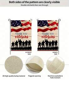 1pc, Vibrant Patriotic Veterans American Garden Flag - Double Sided, Durable Polyester, Weather-Resistant, Easy To Install - Home, Yard, And Outdoor Decoration - A - Xem 5