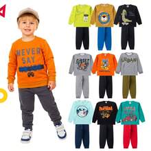 4-Piece Children's Winter Clothing Set For Boys - Assorted Sweatshirts - 2 Shirts + 2 Pants - Ready To Ship - 彩色 - 查看 11