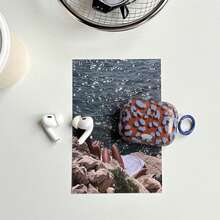 Simple Retro Blue Brown Leopard Print Pattern Transparent Glossy Surface Earphones Cover Case Compatible With AirPods 1 2 3 4 Pro Pro2 Pro3 - Brown - View 3