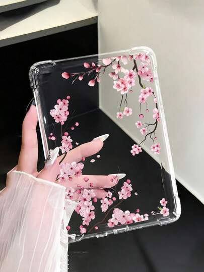 1 chiếc ốp bảo vệ bằng silicon mềm trong suốt chống sốc họa tiết hoa anh đào màu hồng cho Kindle thế hệ thứ 11 năm 2022/Kindle Paperwhite thế hệ thứ 12 năm 2024/Kindle Colorsoft Signature Edition, Clara Colour/Bw/2E