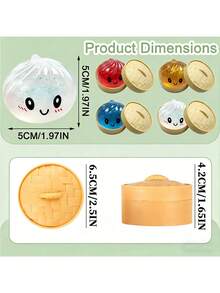 Bộ 3/6/9 món: Bánh bao khổng lồ lấp lánh kèm thẻ bài, Bánh bao khổng lồ mềm dẻo, Bánh bao cầu vồng cỡ lớn, Đồ chơi giảm căng thẳng dễ thương, Bột nặn mềm mại giúp giảm áp lực cho người lớn, Quà tặng sinh nhật (Ngẫu nhiên) - Nhiều màu - Xem 3