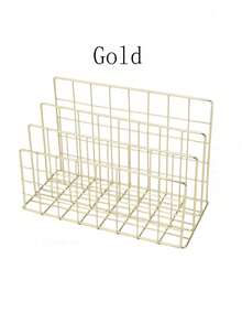 1/2pcs Modern Metal Bookshelf With 3 Storage Baskets, Minimalist Iron Desktop Organizer Rack, Desk Tidy Shelf, Bookshelf Storage Rack, Multi-Function Magazine Newspaper Storage Box, Suitable For Home Office Storage And Decoration - Multicolor - View 14