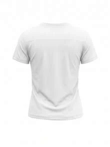 女士白色V领T恤，蕾丝口袋+肩部拼接，休闲短袖上衣 - 白色 - 查看 7