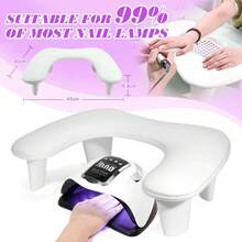 Gối kê tay làm móng Two Hands Nail Art, có chân đế di động tháo rời, thiết kế nghiêng, chất liệu PU, đệm lót tay. - trắng - Xem 6