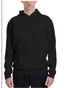 Men's 450g Heavyweight Sweatshirt - Soft Breathable Winter Hoodie With Pockets, Artistic 'Art Is Not Painting' Print, Unisex Casual Pullover (S-XXXL), Machine Washable, Black - Suitable For Autumn & Daily Wear Gift - Black - View 4