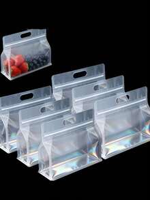 Vertical Food Storage Bags - Reusable, Transparent Material, Zipper Sealed, Suitable For Snacks, Pasta, Coffee, Tea | Freeze-Proof, Leak-Proof Seal, Space-Saving Kitchen Storage Solution, Gift Bags, Food Bags - Multicolor - View 6