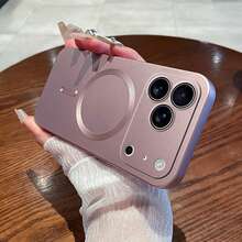 奢华金属漆软TPU手机壳，兼容 16、16 Plus、17、17e、17 Pro、17 Pro Max、7/8/SE2/SE3、7 Plus/8 Plus、XR、11、16e、16、16 Pro、16 Plus、16 Pro Max，防摔磁吸保护套 - 玫瑰金 - 查看 10