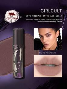 GIRLCULT Love Whisper Matte Lip Stain M72 Assassin, Velvet Matte Smooth, Highly Pigmented, Lightweight, Long-Lasting Not Fade, GIFT, 3.8ml/0.13 Fl.Oz - M72 Assassin - View 2