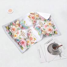 1/2/4/6pcs Colorful Floral Print Dish Towels - 16x24 Inches, Soft Floral Pattern Kitchen Towels, Modern Style, Machine Washable Towels, For Seasonal Decor, Can Be Used As Napkins, Placemats, Housewarming Gifts, Suitable For Kitchen, Bathroom, Outdoor Activities, Parties, Afternoon Tea Decoration, Home Supplies - Multicolor - View 4