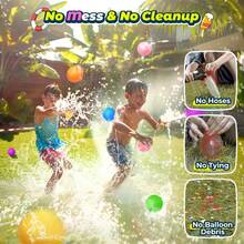 Reusable Water Balloons For Kids - Washable Magnetic Splash Balls, Silicone Water Bombs Summer Outdoor Pool Beach Toys, Bath Game & Easter Basket Stuffers Party Gifts - 彩色 - 查看 6