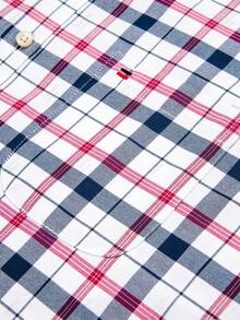 Audmroton Men's Long Sleeve Oxford Button Down Shirts Casual Dress Shirt For Men,100% Cotton,Plaid/Stripes Shirts - 紅色 - 查看 3