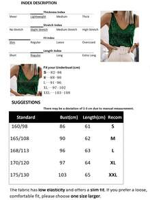 Áo tank top không tay cổ chữ V đính sequin, kiểu dáng thanh lịch cho mùa xuân và hè. - Màu xanh lá cây đậm - Xem 3