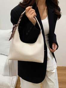 Bufanda de mujer como regalo, bolso de hombro minimalista - Blanco - Ver 5