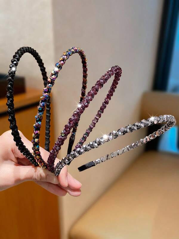 4pcs Colorful Headbands - Beaded Non-Slip Headwraps, Vintage Style, Suitable For Daily Commute, Work, Party And Other Occasions, Easily Create Elegant Looks, Great Gift For Women,Travel,Birthday