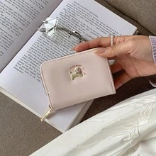 Tarjetero con forma de corazón para perro, monedero minimalista coreano elegante, cartera de estudiante de alta gama para mujeres, regalos de festival, graduación, aprecio a maestros, cumpleaños, regalos para madres, Día de la Madre, artículos esenciales para vacaciones, regalos de graduación, lindo para mujeres, cartera de tarjetas, artículo esencial de viaje - Multicolor - Ver 1