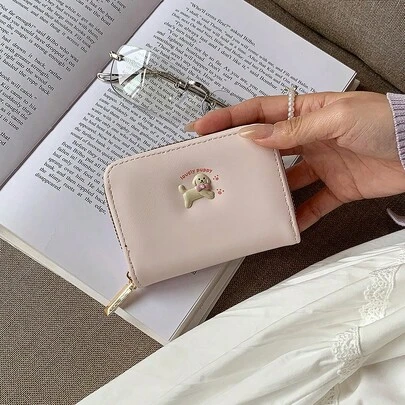 Heart-Shaped Dog Accordion Card Holder, Korean Minimalist Chic Coin Purse, High-End Student Women Wallet