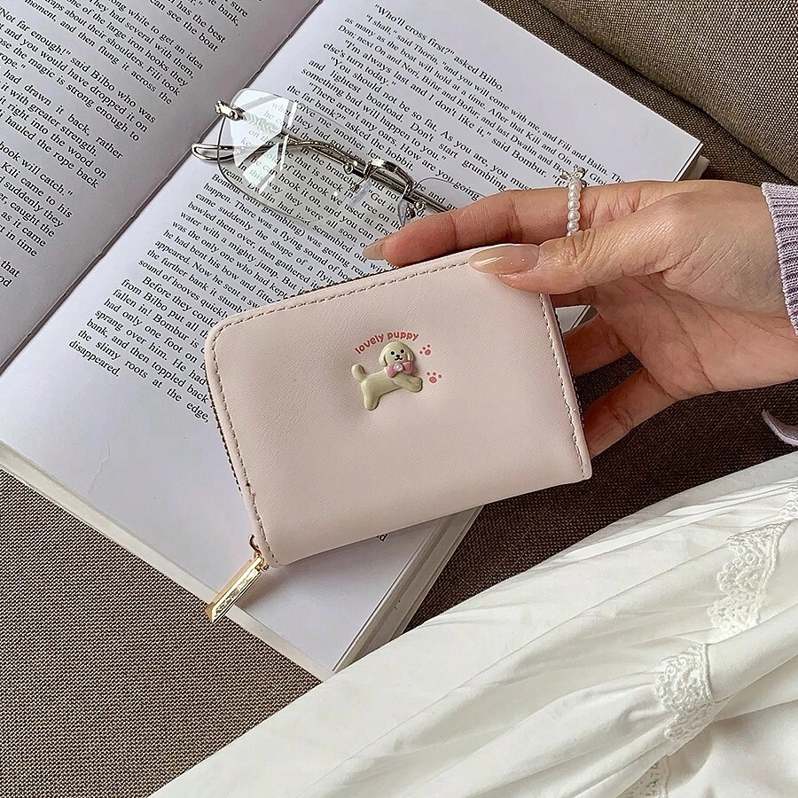 Tarjetero con forma de corazón para perro, monedero minimalista coreano elegante, cartera de estudiante de alta gama para mujeres, regalos de festival, graduación, aprecio a maestros, cumpleaños, regalos para madres, Día de la Madre, artículos esenciales para vacaciones, regalos de graduación, lindo para mujeres, cartera de tarjetas, artículo esencial de viaje - Multicolor - Ver 1
