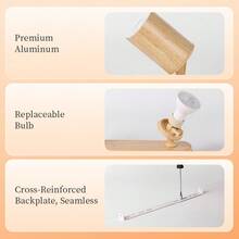 CANMEIJIA 1个木纹GU10嵌入式吸顶灯，黑/白双头，铝制材质，带/不带灯泡，适用于商店/书房/卧室/客厅/咖啡厅/展览馆/画廊/博物馆/走廊/门廊，可根据需要选择尺寸 - 吸頂射燈GU10燈座 - 查看 6