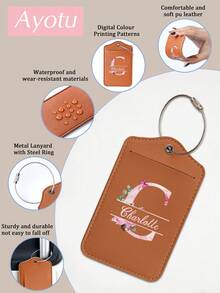 Ayotu Custom Initial & Name Luggage Tag, Lightweight Baggage Tag, Cruise & Travel Suitcase Label, Identifier For Backpacks, Handbags & School Bags, Fashion Travel Accessory, Airplane Boarding Tag, Travel ID Tag, Pet ID Tag, Novelty Card Holder, Business ID & Travel ID Label, Travel Essential & Storage Bag, Ideal For Beach, Summer Vacation & Back To School, Multiple Colors Available - Multicolor - View 4