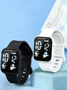 2pcs/1pc Set Astronaut Style LED Screen Watch For Teens & Students, Casual Sports Electronic Watch, Suitable For Daily Life And Back To School Season - Multicolor - View 17