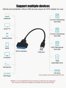 Cable adaptador USB a SATA para unidad de disco duro, convertidor externo de 2.5" SSD/HDD para portátil y de escritorio, transferencia de datos de alta velocidad sin necesidad de controlador, plug and play - Ver 3