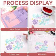 12+1 Pack Pastel Heat Transfer Vinyl - 12 X 10 Inch, Includes 6 Bohemian Color Craft Vinyl Glossy Pastel, Iron-On Vinyl Craft Cutter For DIY Projects, Compatible With Silhouette Cameo - Mixed Color B - View 5