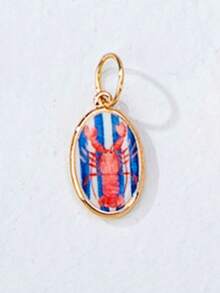 Collar ajustable de cuerda colorida con colgantes de esmalte intercambiables, colgantes de dibujos animados desmontables chapados en oro (patrones de gato, langosta, fruta, flor), set de joyas personalizables de verano para regalo - Multicolor - Ver 13