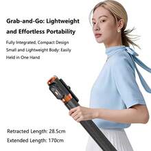 Gậy selfie Bluetooth có thể kéo dài 67 inch với chân máy gập một chạm, thích hợp cho phát trực tiếp và chụp ảnh. - C11 - Xem 5