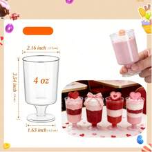 OBOVAY 10 pièces/set Tasses à glace réutilisables de 100 ml, convenant pour la glace, la mousse, le gâteau, les desserts, la Saint-Valentin, les fêtes de mariage, les tasses à tiramisu, set de vaisselle, verres en plastique pour anniversaire, verrerie décorative pour fête, idéal pour les amateurs de café, convient également pour le thé au lait, le café, les jus et autres boissons, verres rafraîchissants pour l'été. - Plusieurs couleurs/styles aléatoires - Voir 14