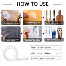 Băng keo hai mặt chịu lực cao, không để lại cặn, có thể cắt được, dài 5m/3 mét/1m, đa năng. - Một kích cỡ phù hợp cho tất cả - Xem 9