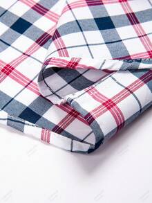 Audmroton Men's Long Sleeve Oxford Button Down Shirts Casual Dress Shirt For Men,100% Cotton,Plaid/Stripes Shirts - 紅色 - 查看 6