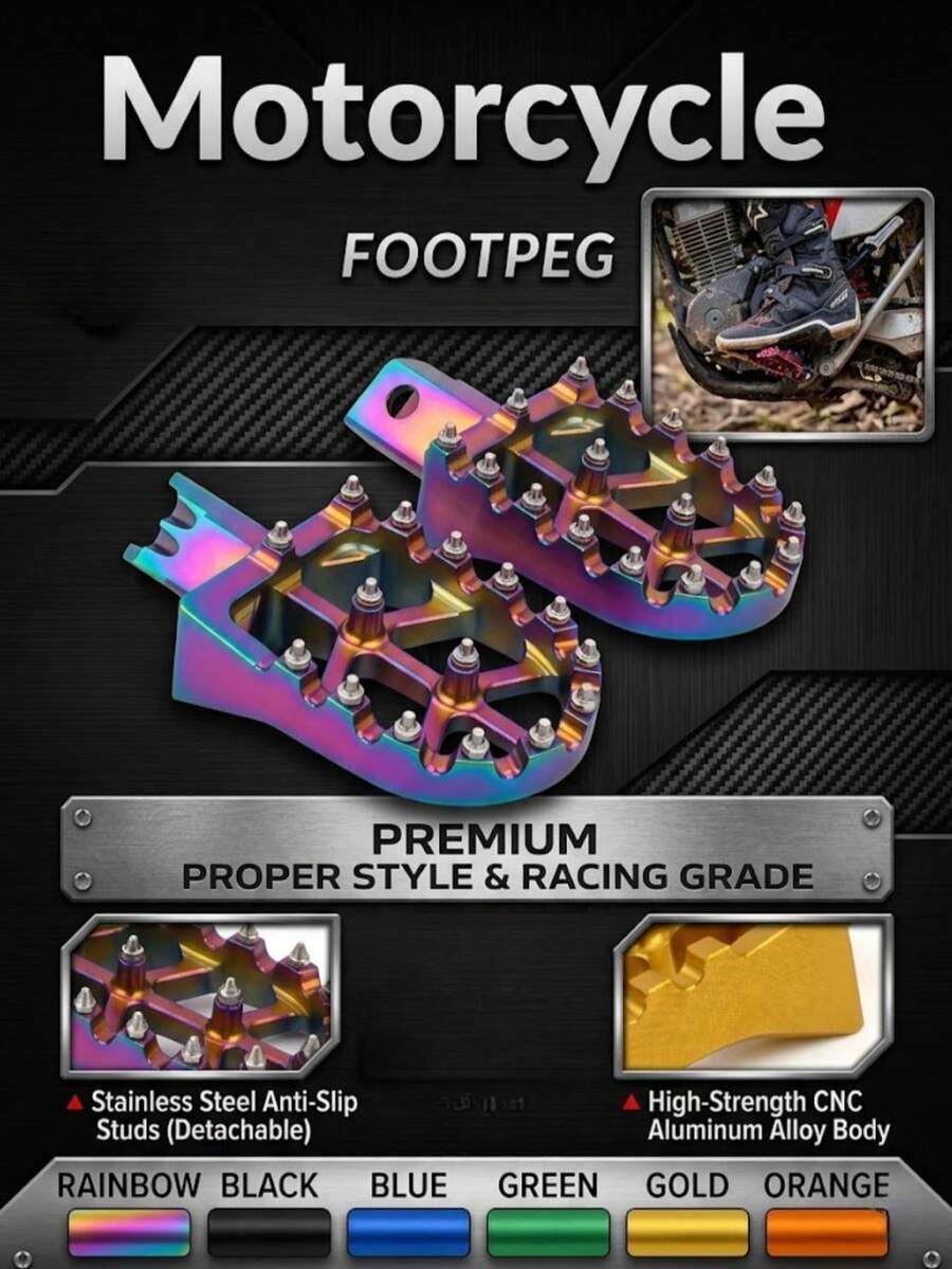 Motorcycle Foot Pegs Upgrade Tool - Suitable For Stomp, Explorer, SDG And Other Models, Enhances Grip And Riding Comfort - one-size - View 1