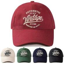 1 pieza Gorra de béisbol con bordado de actitud vintage auténtica Est.1979, herencia y renacimiento para mujer, sombrero casual de uso urbano para primavera/otoño, viajes, playa, vacaciones, festivales - multicolor - Ver 8
