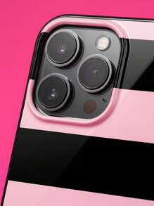 粉黑条纹元素时尚手机壳 复古几何条纹手机壳，SECRET FACTORUS 时尚图案保护套，兼容 17 / 17 Air / 17 Pro / 17 Pro Max 和 Galaxy 手机，兼容 S26/S26 Plus/S26 Ultra，春季礼物 生日 周年纪念，国际版，非国内版 - 彩色 - 查看 4