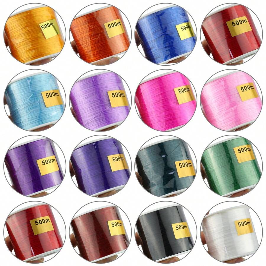 1 Roll Korean Colorful Flat Beading Thread, For Handmade DIY Jewelry Making - Flat Line - View 1