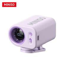 Miniso Meisu 高速便攜式夾式風扇，3000mAh 電池，USB-C 快充，馬達轉速最高 20,000 RPM，智慧顯示螢幕，360° 可調，適用於辦公室、居家、戶外，多功能設計，手持/桌上/腰部夾式風扇 - 紫色 - 查看 2