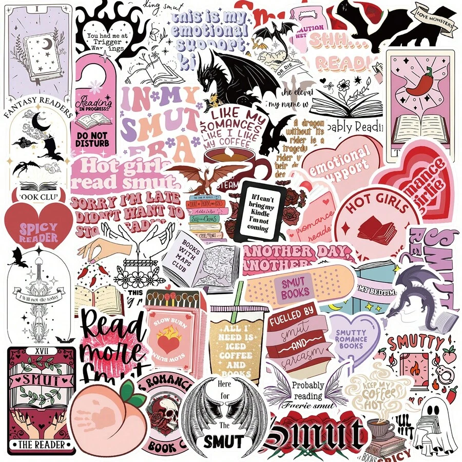 52 miếng dán chủ đề sách, nhãn dán đọc sách, nhãn dán Kindle, nhãn dán sách khiêu dâm, nhãn dán lãng mạn, nhãn dán trang trí cho bình nước, đàn guitar, hành lý, điện thoại, ốp lưng, máy tính xách tay, ván trượt, quà tặng, đồ dùng làm sổ lưu niệm. - A - Xem 1