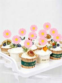 1/5 pièces Décorations de gâteau à la marguerite, Décorations de gâteau à la marguerite, Décoration de gâteau à motif marguerite, Décorations de gâteau à la marguerite, Décoration de cure-dents à la marguerite pour cupcakes, Fleurs de marguerite de printemps, Décoration de fleurs en papier polyvalente, Convient pour la table de dessert d'anniversaire, le mariage, la douche de mariage, 1 set - Multicolore - Voir 4
