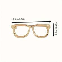1 pieza Mini broche elegante y minimalista con gafas brillantes, diseño encantador, accesorio de moda versátil - 1 blanco - Ver 6