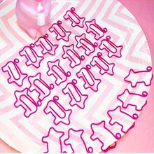 15pcs Pig Shaped Paper Clips - Bookmark Planner Clips - Mini Binder Clips Office Decor Stationery Supplies - A - View 6