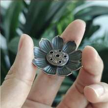 Chân đốt hương sen mini bằng đồng - Chất liệu hợp kim, thiết kế nhiều lỗ, thích hợp trang trí nhà cửa và thiền định, chân đốt hương may mắn, giá đỡ hương di động, vật trang trí đốt hương mini cho gia đình. - Lò đốt hương mini - Xem 8